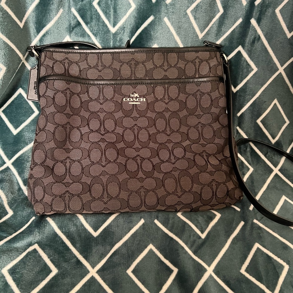 Coach Black and Gray Signature Bag